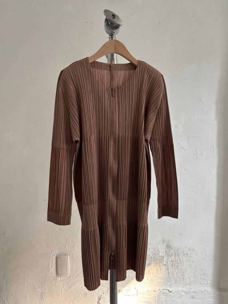 Pleats Please 플리츠플리즈 브라운 플리츠 집업 자켓 7