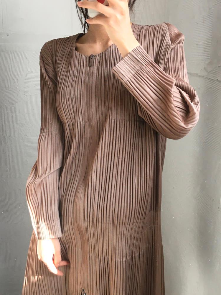 Pleats Please 플리츠플리즈 브라운 플리츠 집업 자켓 5