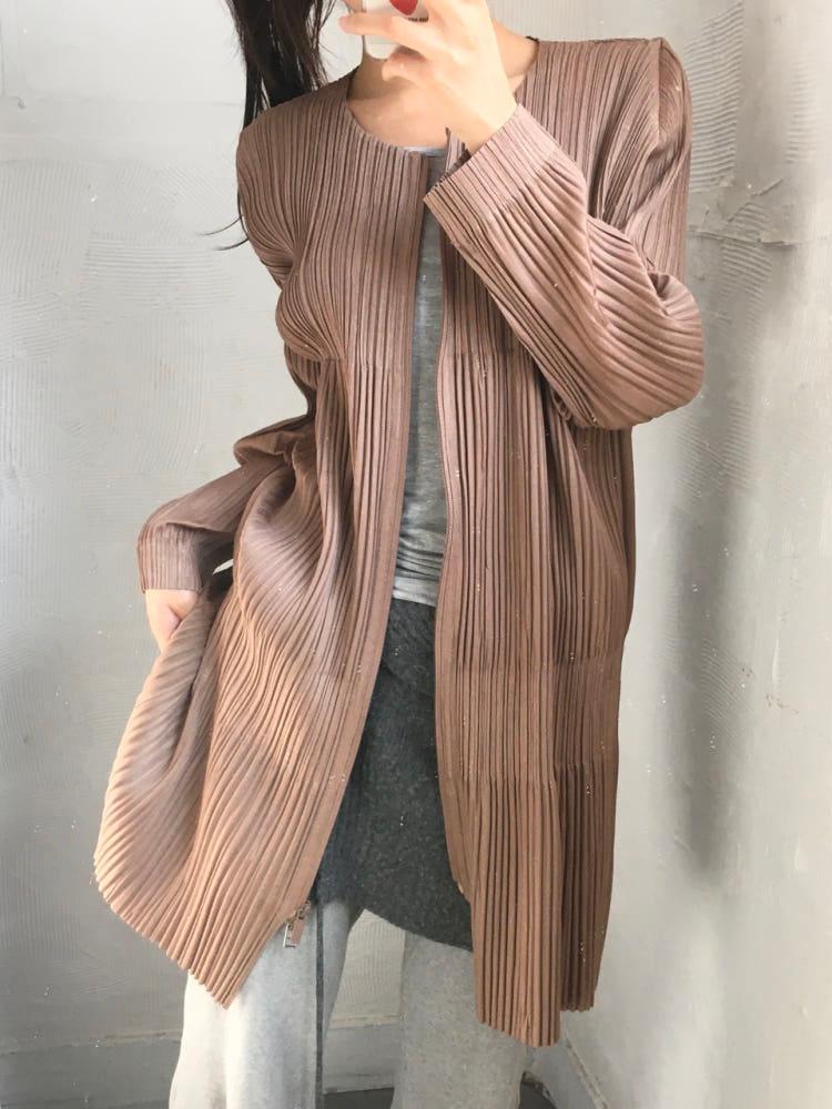 Pleats Please 플리츠플리즈 브라운 플리츠 집업 자켓 4