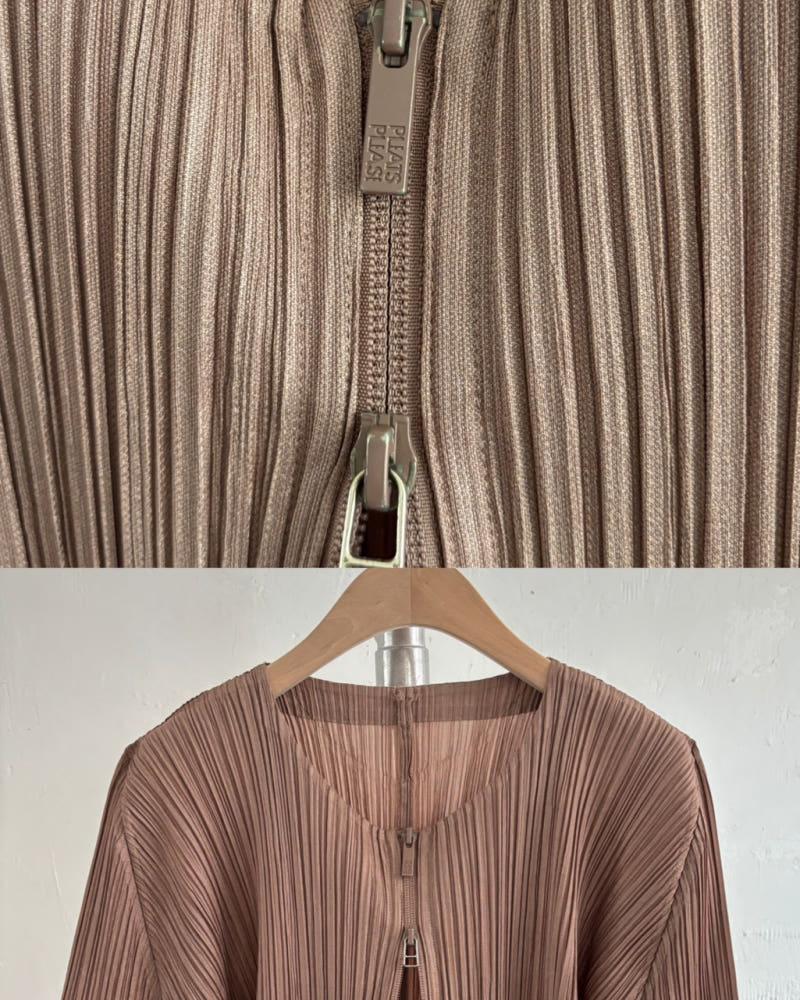 Pleats Please 플리츠플리즈 브라운 플리츠 집업 자켓 8