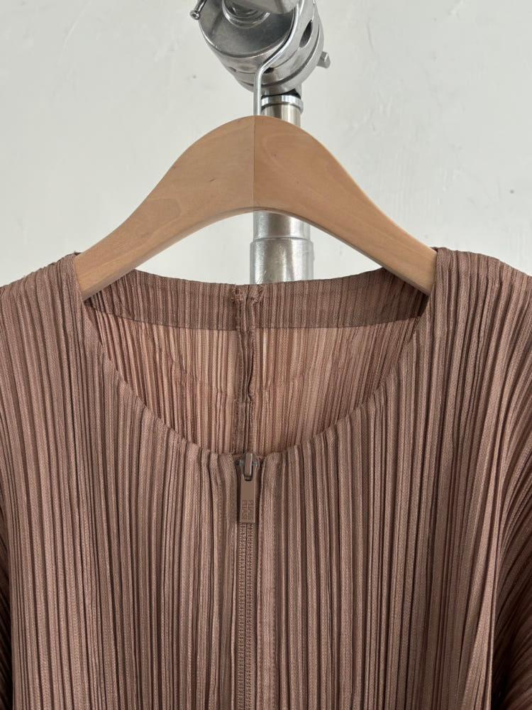 Pleats Please 플리츠플리즈 브라운 플리츠 집업 자켓 9