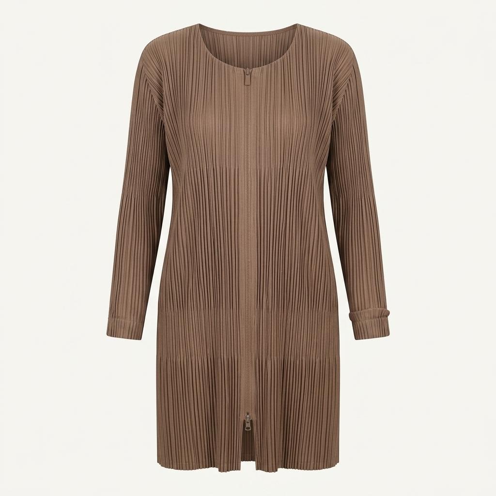Pleats Please 플리츠플리즈 브라운 플리츠 집업 자켓 1