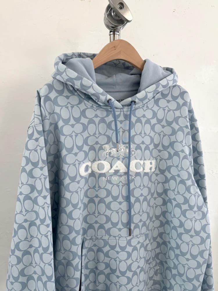 Coach 코치 시그니처 로고 블루 후드티 6