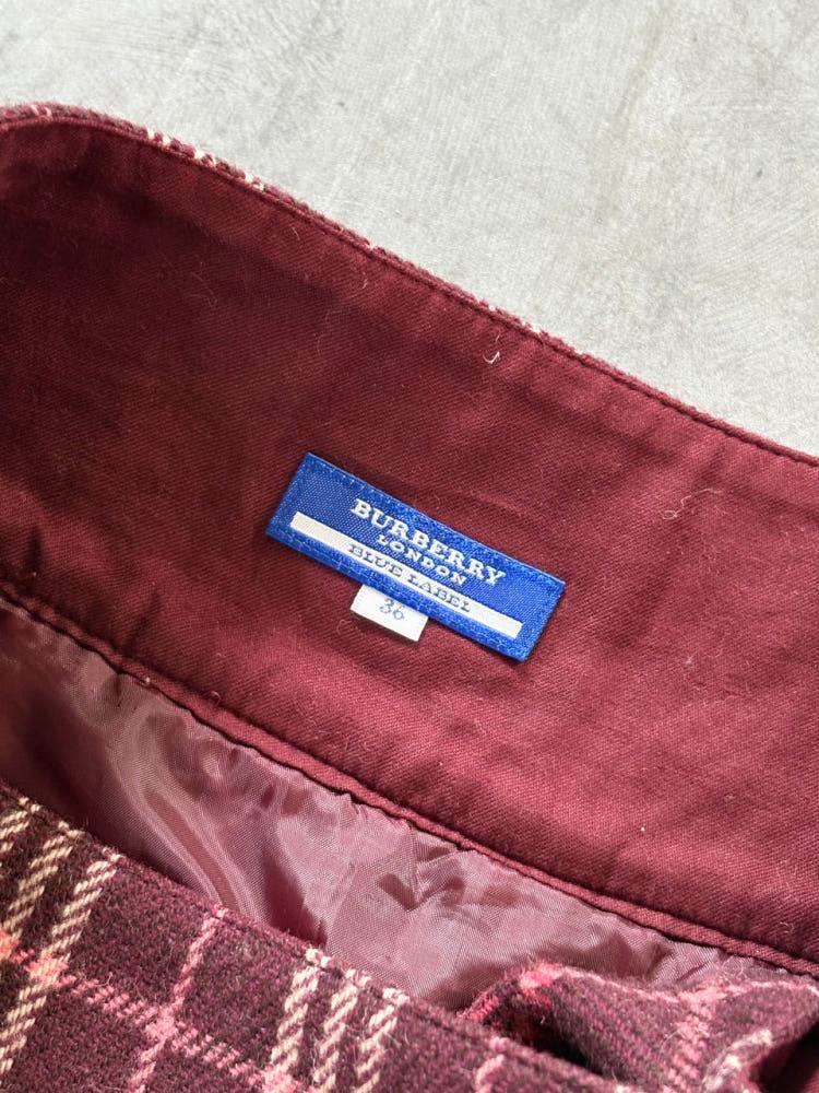 Burberry 버버리 블루라벨 버건디 체크 스커트 6