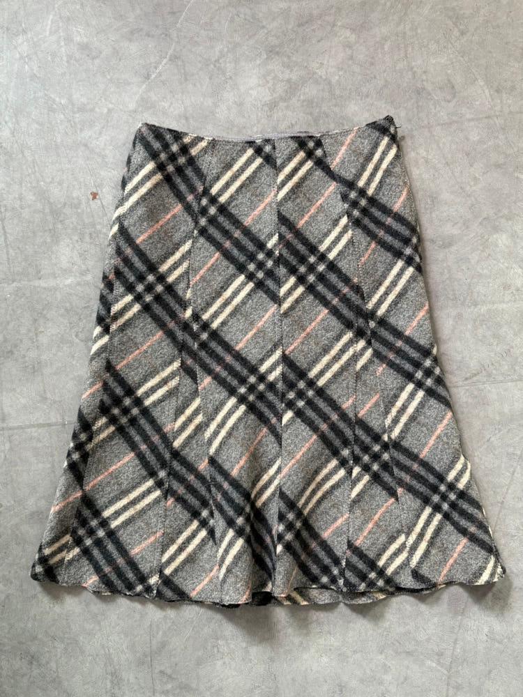 Burberry 버버리 블루라벨 그레이 체크 울 스커트 3