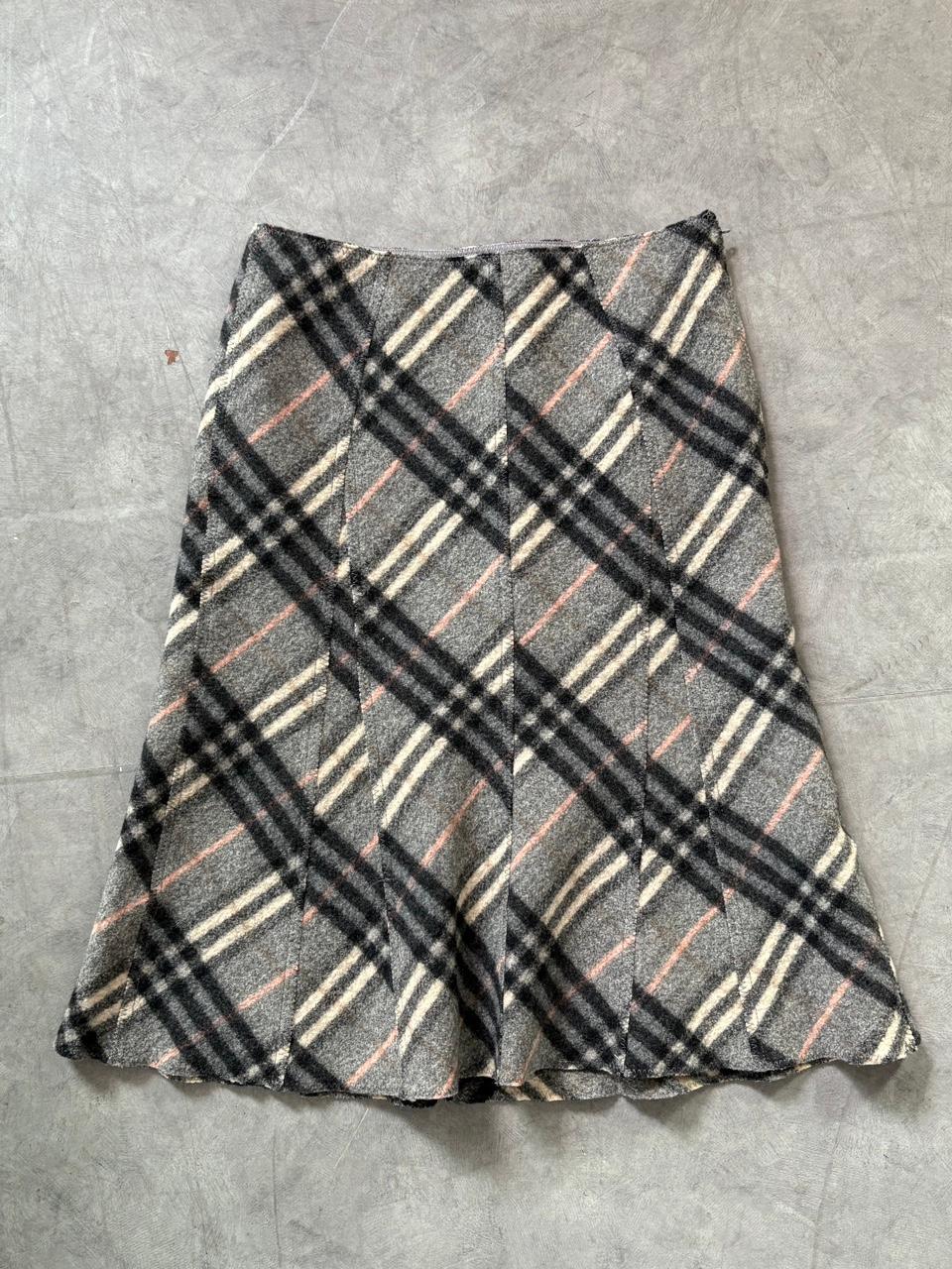 Burberry 버버리 블루라벨 그레이 체크 울 스커트 2