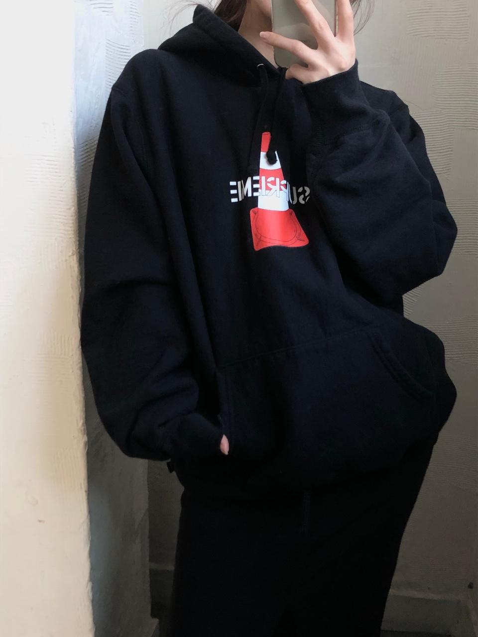 Supreme 슈프림 19FW 콘 로고 블랙 후드 2
