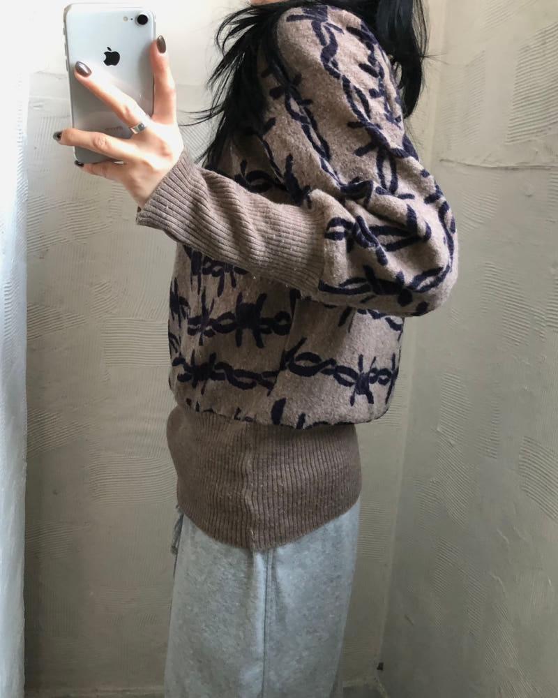 Vivienne Westwood 비비안웨스트우드 앵글로매니아 리본 베이지 니트 5