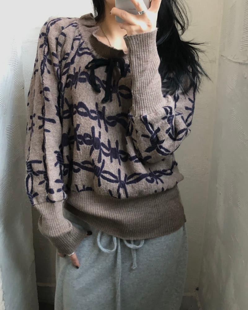 Vivienne Westwood 비비안웨스트우드 앵글로매니아 리본 베이지 니트 4