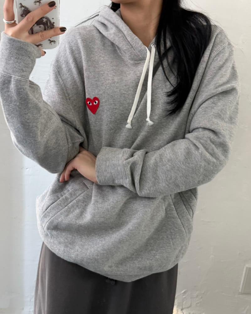 COMMEdesGARCONS 꼼데가르송 레드와펜 그레이컬러 후드티 7