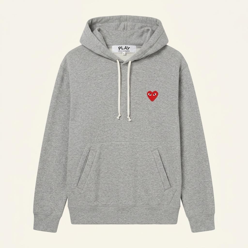 COMMEdesGARCONS 꼼데가르송 레드와펜 그레이컬러 후드티 1