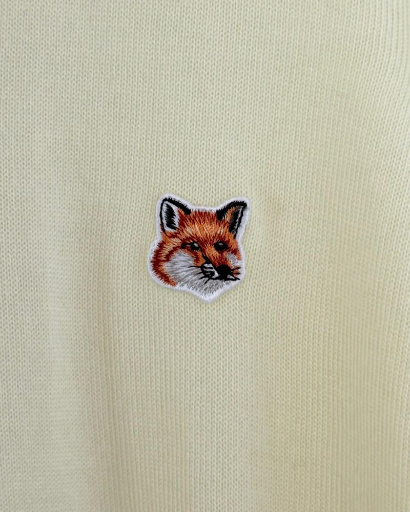 Maison Kitsune 메종키츠네 폭스패치 레몬컬러 라운드넥 울 가디건 5
