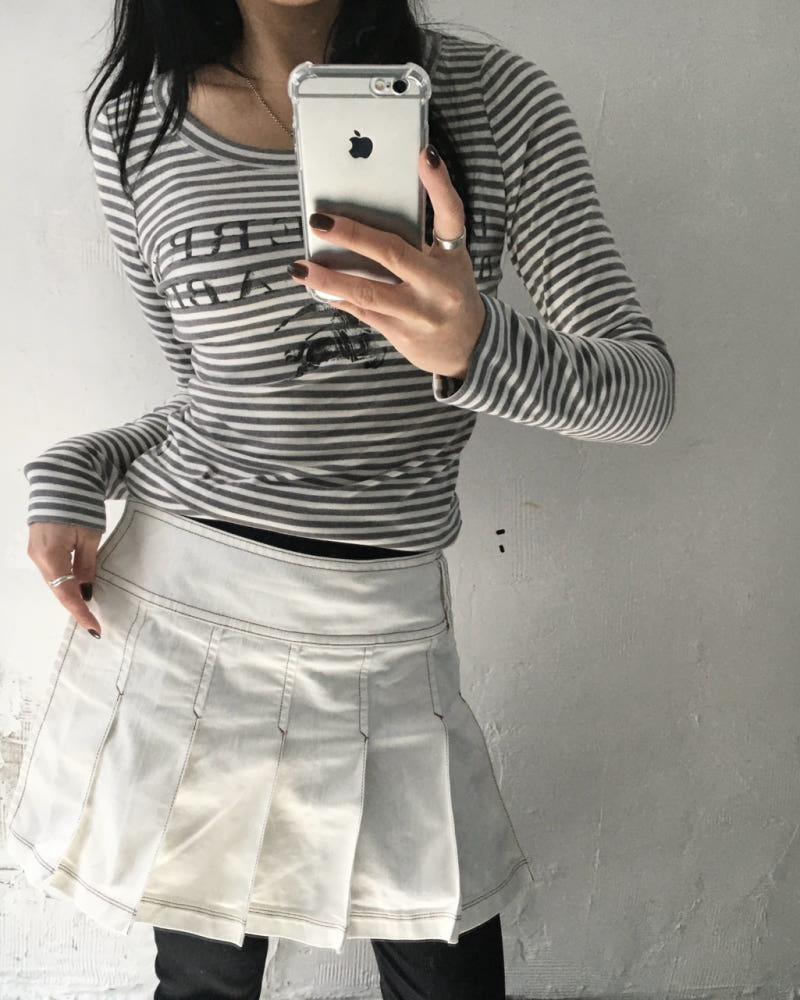 Burberry 버버리 블루라벨 화이트 플리츠 스커트 3