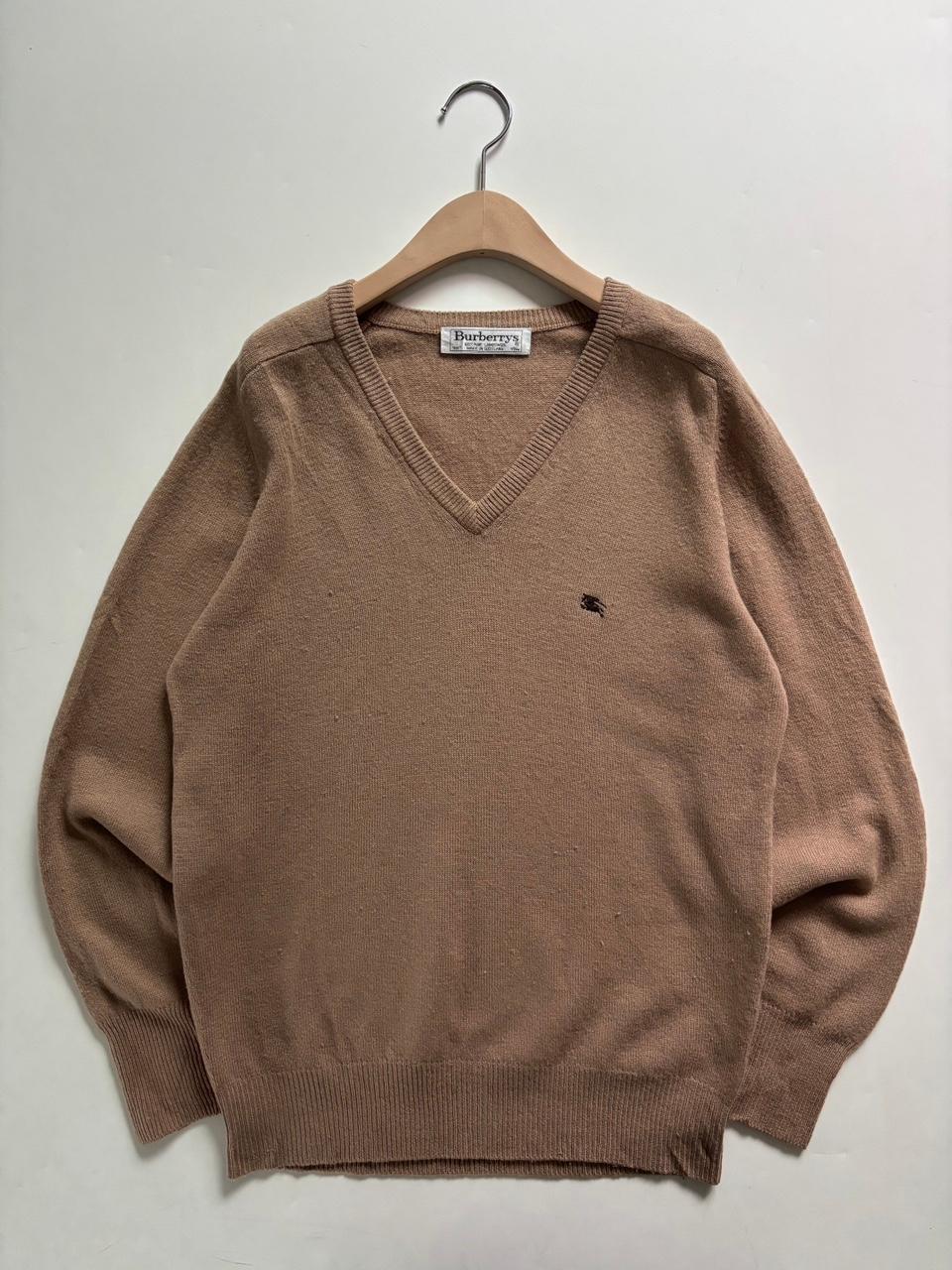 Burberry 버버리 베이지 램스울 브이넥 니트 2