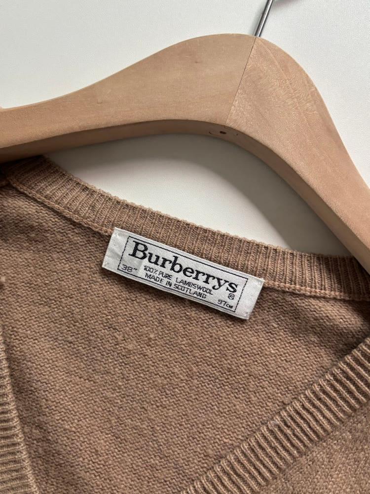 Burberry 버버리 베이지 램스울 브이넥 니트 5