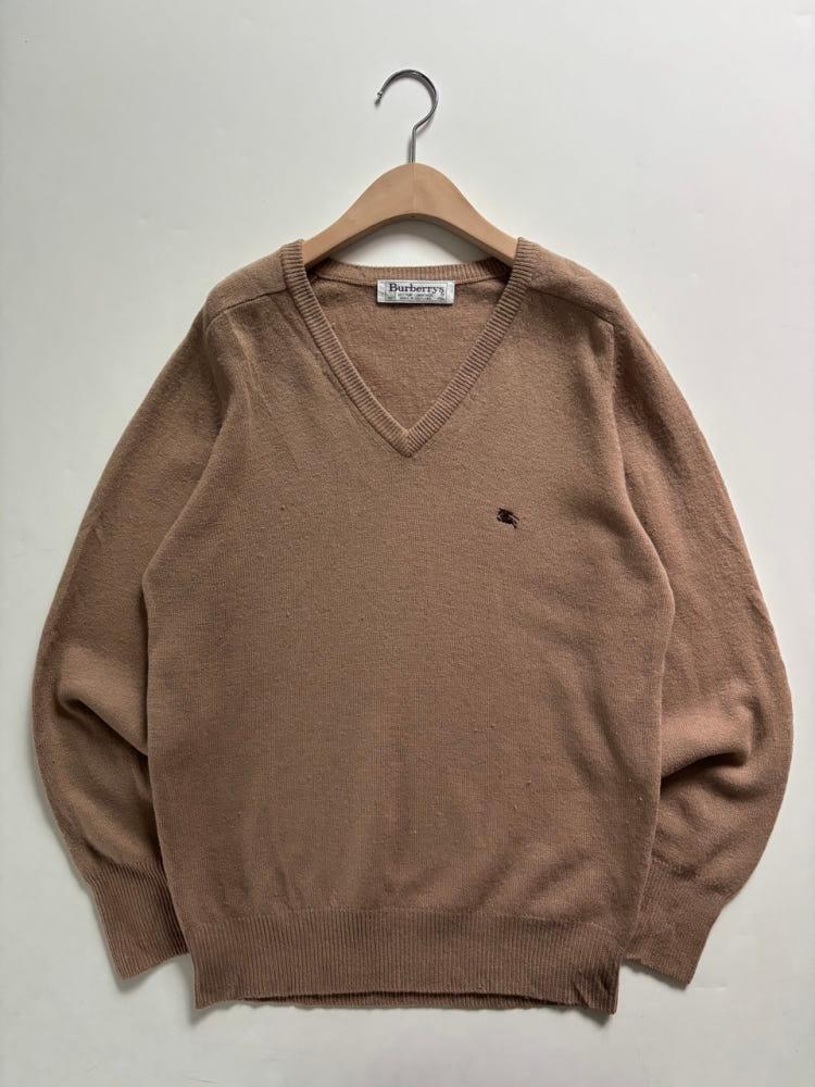Burberry 버버리 베이지 램스울 브이넥 니트 3