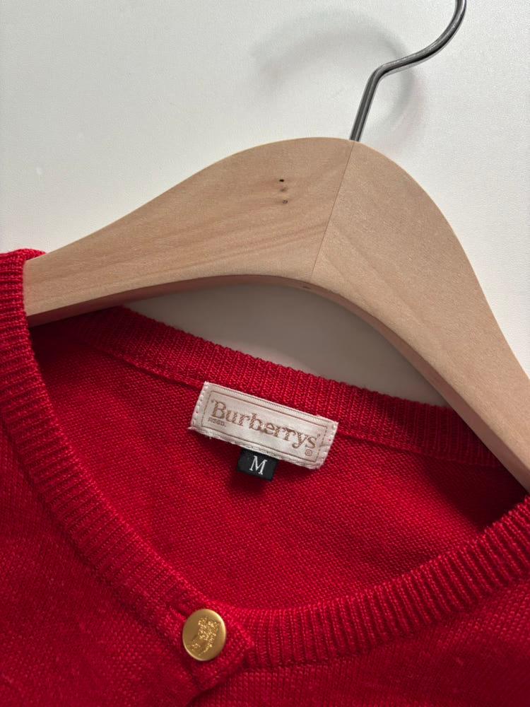 Burberry 버버리 금장 버튼 레드 가디건 5