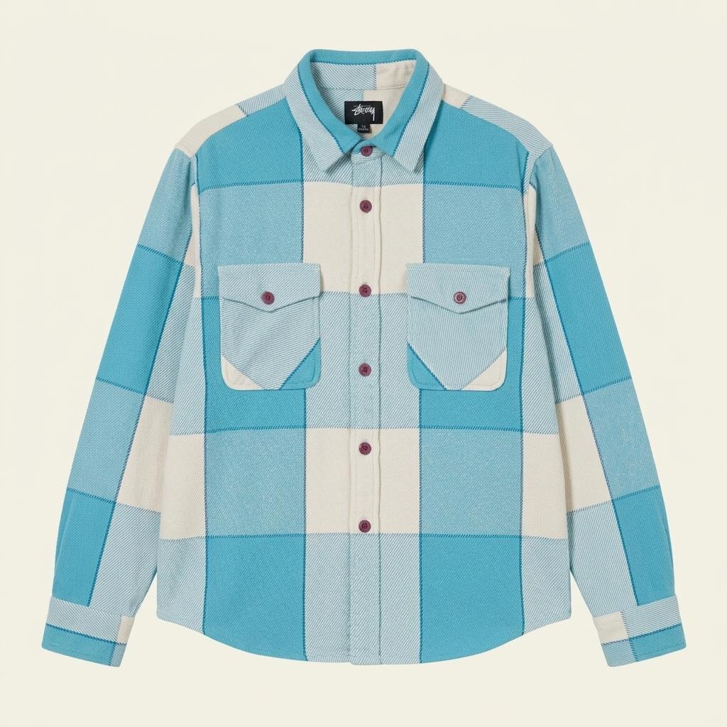Stussy 스투시 스카이블루 코튼 셔츠 1