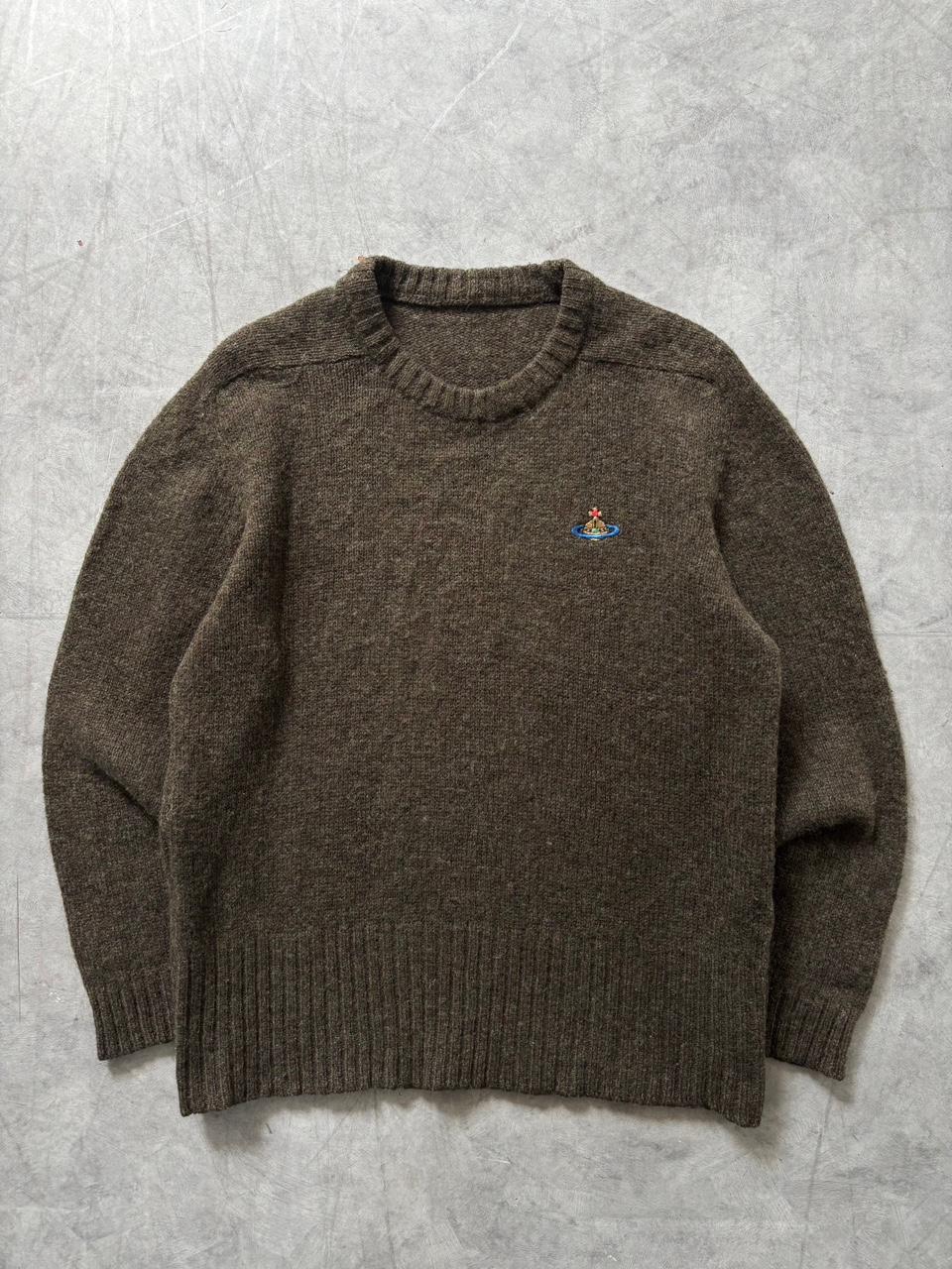 Vivienne Westwood 비비안웨스트우드 90‘s 브라운 로고 라운드넥 니트 2