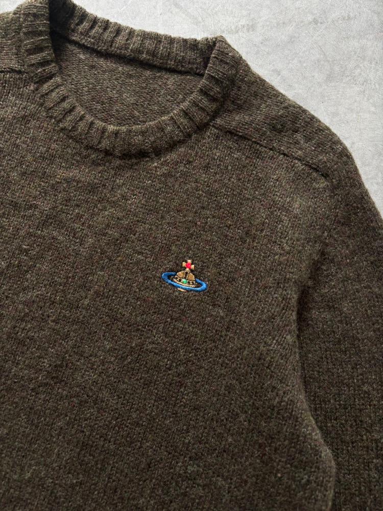 Vivienne Westwood 비비안웨스트우드 90‘s 브라운 로고 라운드넥 니트 6