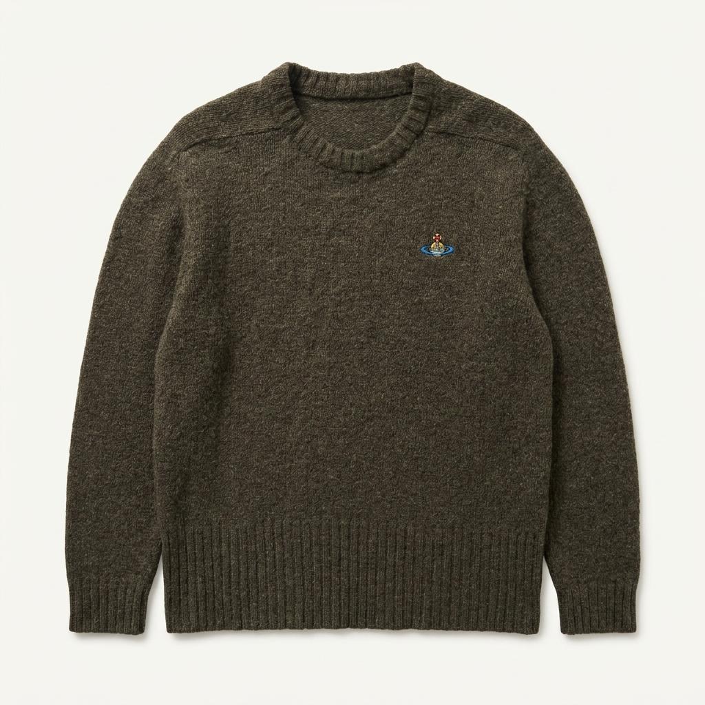 Vivienne Westwood 비비안웨스트우드 90‘s 브라운 로고 라운드넥 니트 1