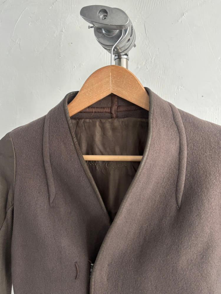 Rick Owens 릭오웬스 브라운 울 트리밍 언발 자켓 7