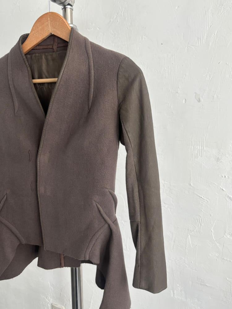 Rick Owens 릭오웬스 브라운 울 트리밍 언발 자켓 8