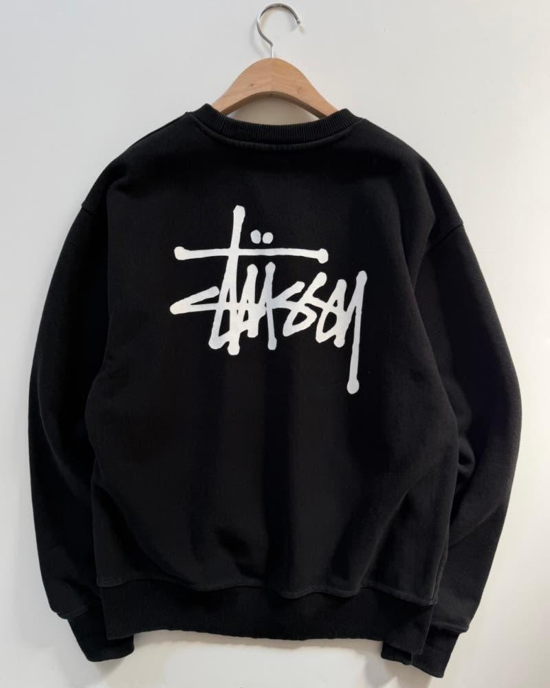 Stussy 스투시 블랙컬러 빅스탁로고 맨투맨 3