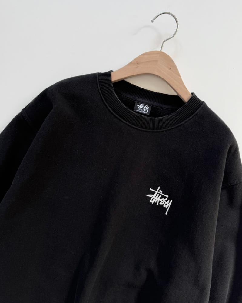 Stussy 스투시 블랙컬러 빅스탁로고 맨투맨 5
