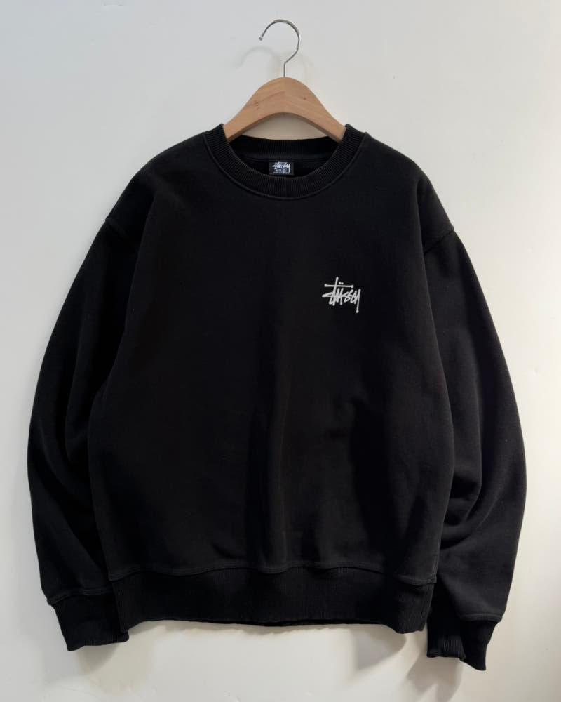 Stussy 스투시 블랙컬러 빅스탁로고 맨투맨 4