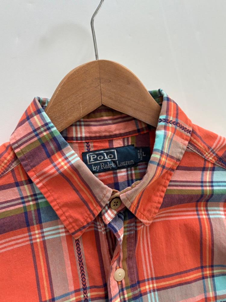 Polo 폴로 랄프로렌 오렌지 컬러 체크 패턴 투포켓 셔츠 6