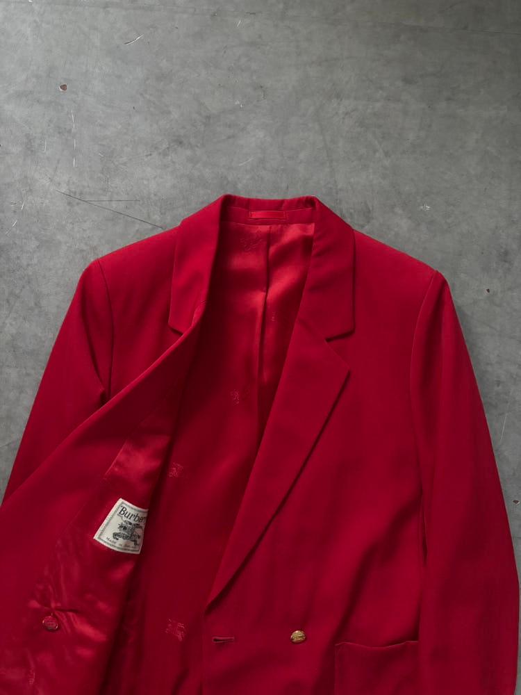 Burberry 버버리 레드컬러 금장버튼 울 더블 블레이저 6