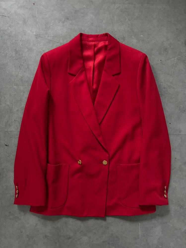 Burberry 버버리 레드컬러 금장버튼 울 더블 블레이저 3