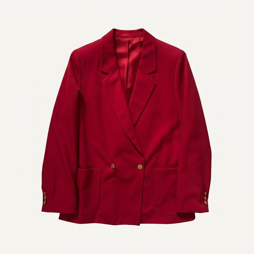 Burberry 버버리 레드컬러 금장버튼 울 더블 블레이저 1
