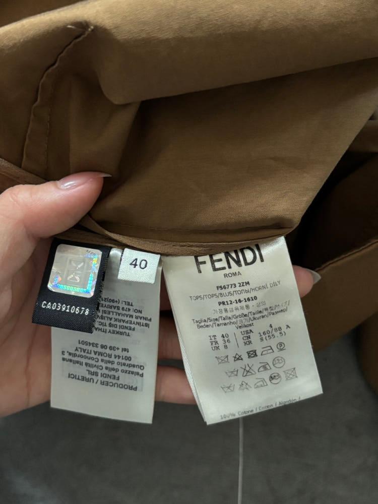 Fendi 펜디 브라운 숄더 스트랩 블라우스 7