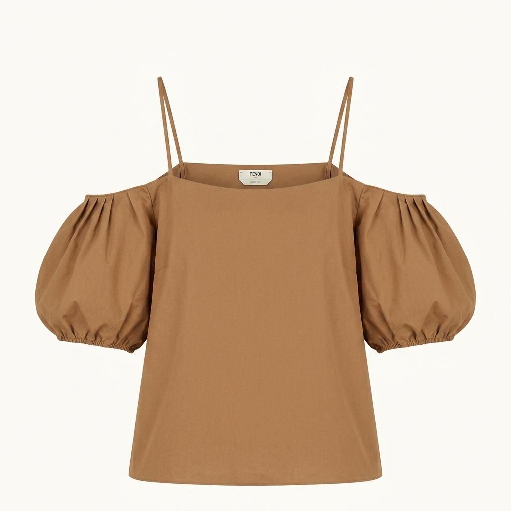 Fendi 펜디 브라운 숄더 스트랩 블라우스 1