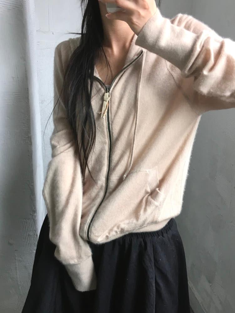 BOTTEGA VENETA 보테가 베네타 캐시미어 베이지 후드 집업 4