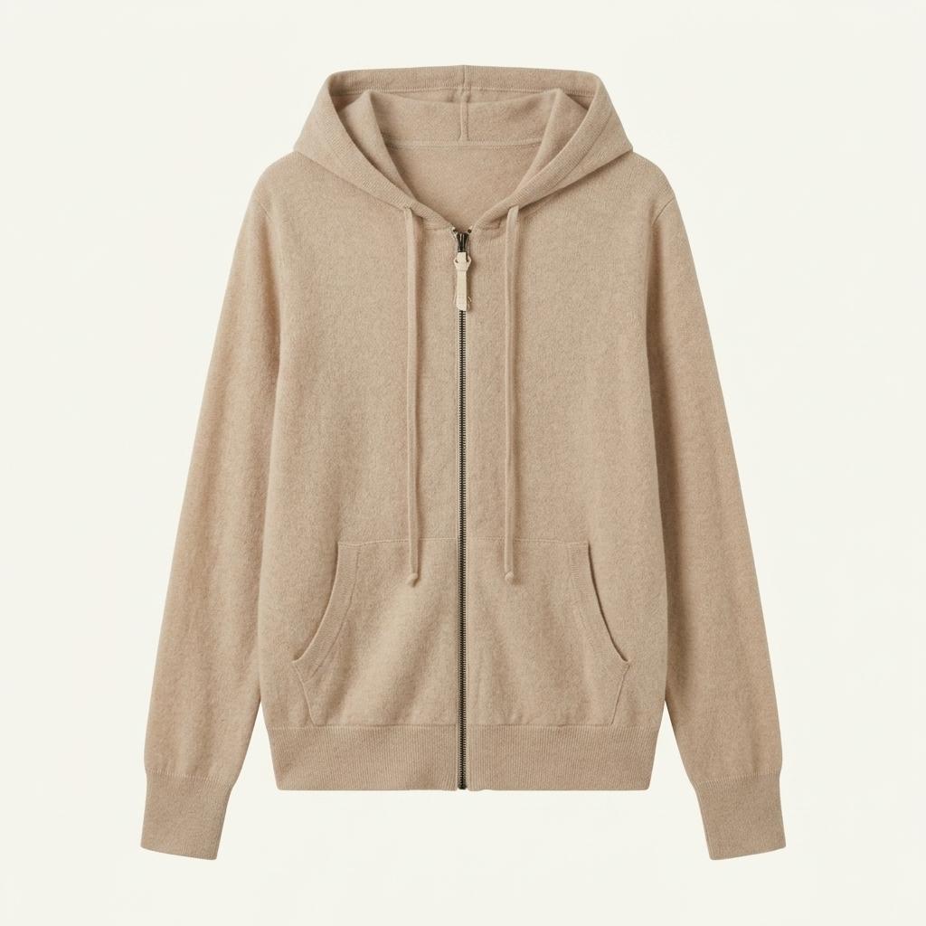BOTTEGA VENETA 보테가 베네타 캐시미어 베이지 후드 집업 1