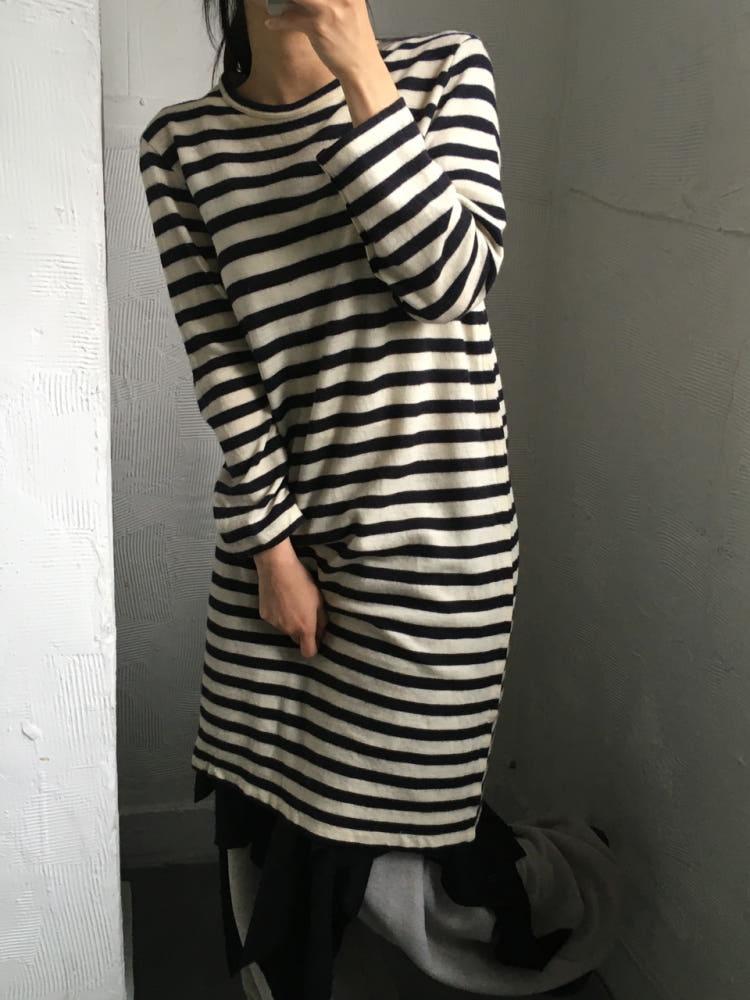 CDG tricot 꼼데가르송 트리콧 단가라 울 원피스 4