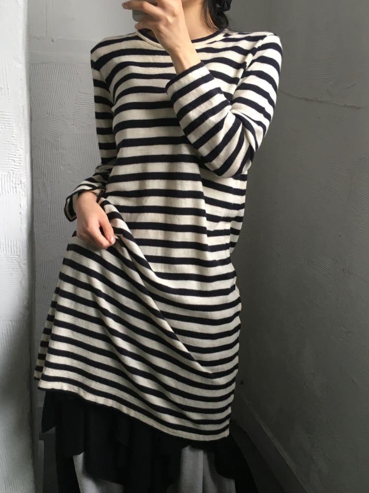 CDG tricot 꼼데가르송 트리콧 단가라 울 원피스 3