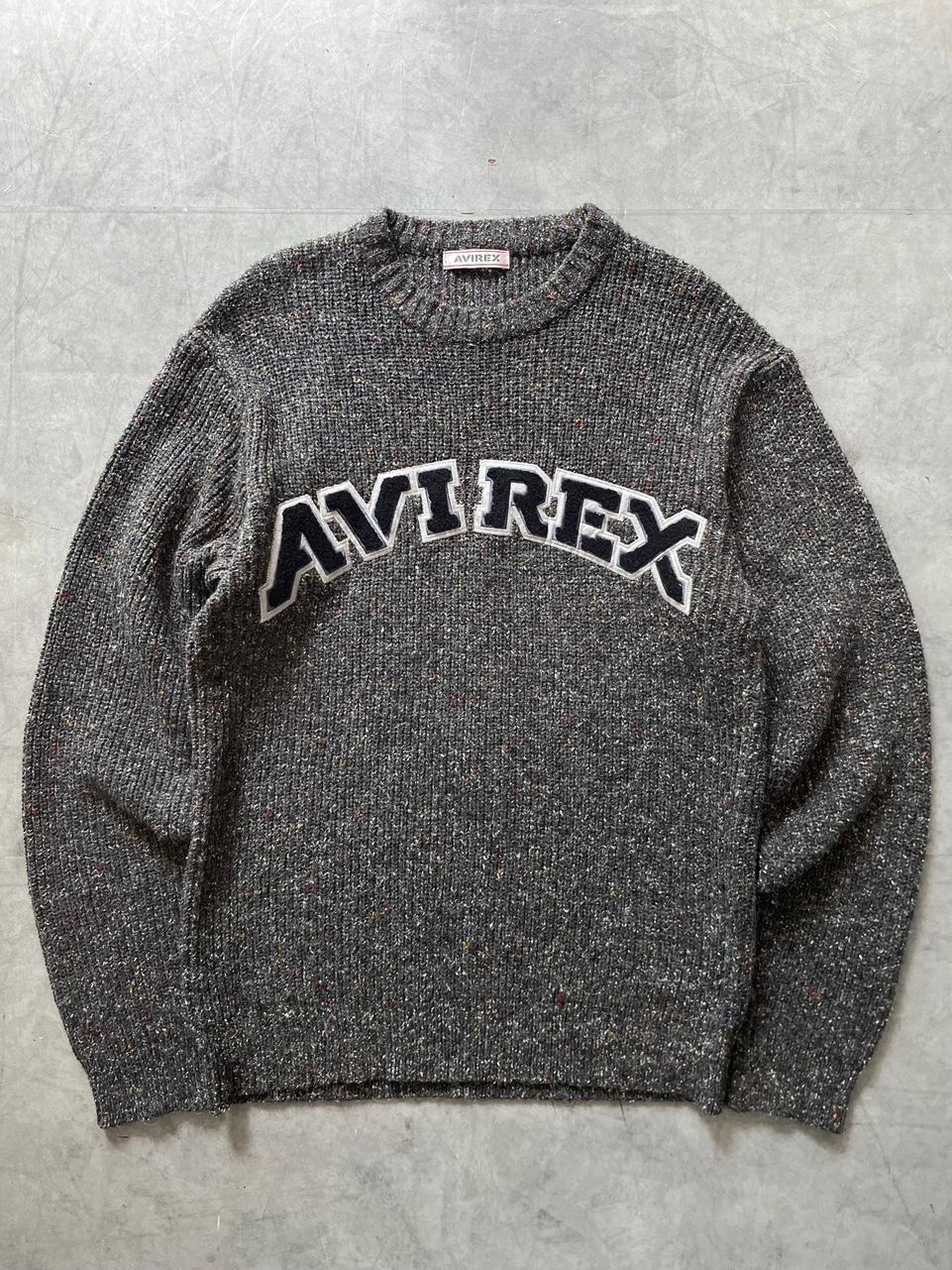 Avirex 아비렉스 자수로고 차콜 보카시 울 니트 2