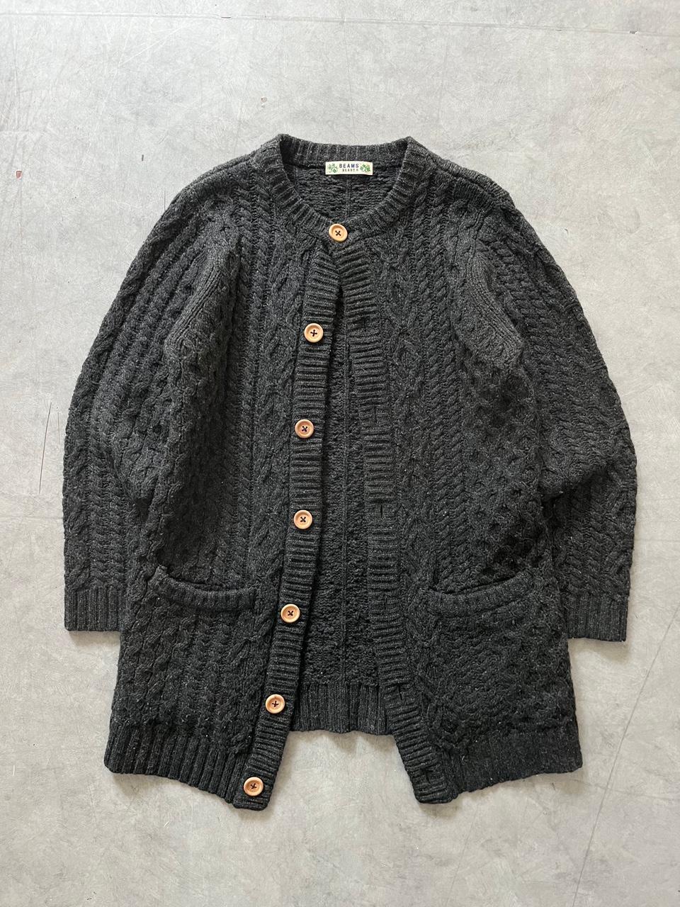 Beams 빔즈 차콜 케이블 버튼 가디건 2
