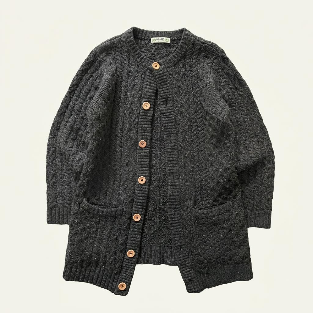 Beams 빔즈 차콜 케이블 버튼 가디건 1