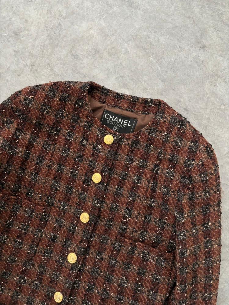 Chanel 샤넬 90’s 브라운 멀티컬러 트위드 자켓 8
