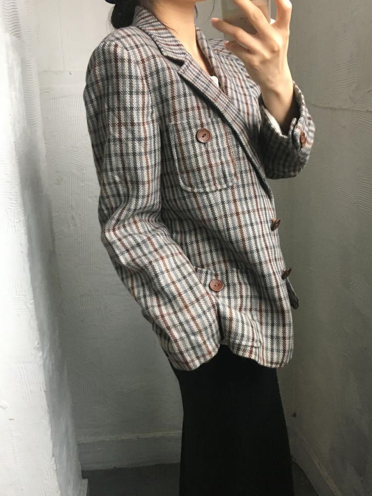 Celine 셀린느 90‘s 울 체크 블레이저 자켓 5