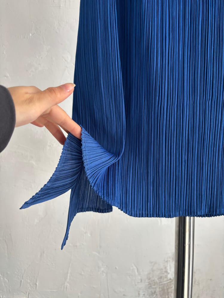 Pleats Please 플리츠플리즈 블루 플리츠 롱 스커트 7