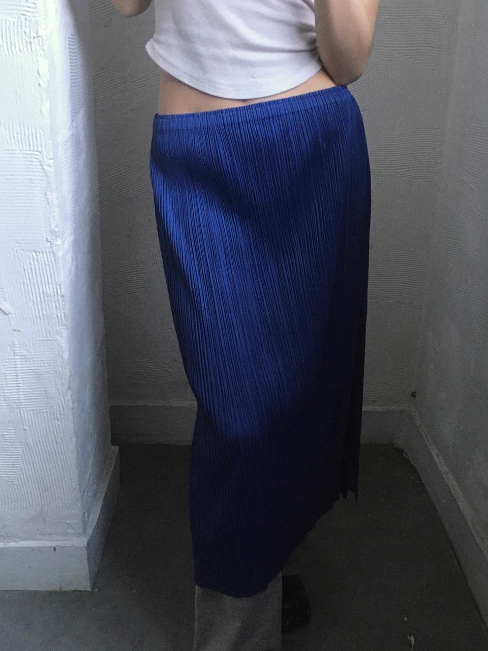 Pleats Please 플리츠플리즈 블루 플리츠 롱 스커트 2