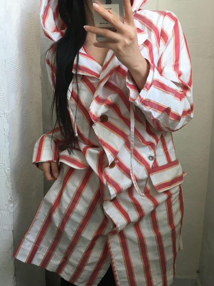 Vivienne Westwood 비비안웨스트우드 레드라벨 퍼프 슬리브 스트라이프 셔링 자켓 3