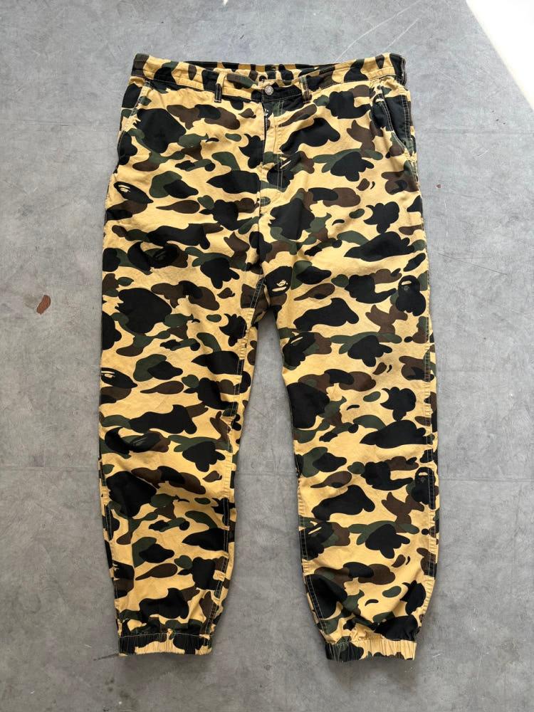 Bape 베이프 황계 카모 와이드 핏 조거 팬츠 4