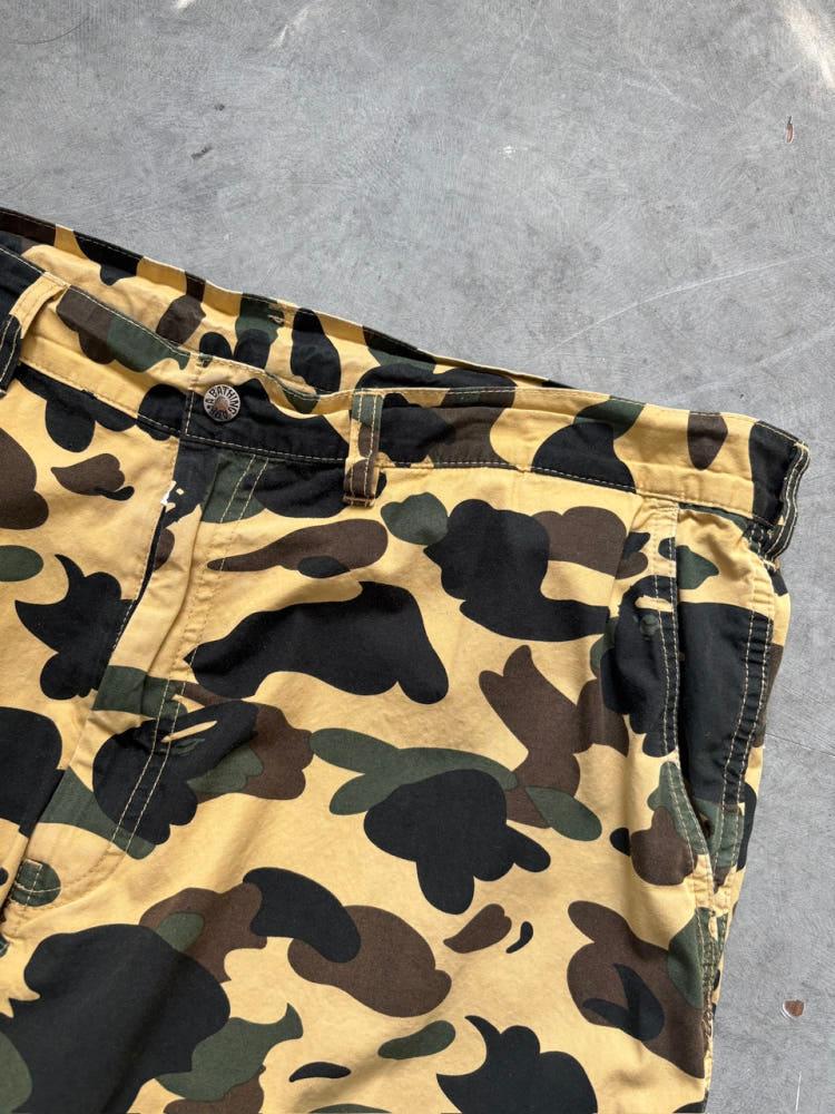 Bape 베이프 황계 카모 와이드 핏 조거 팬츠 6
